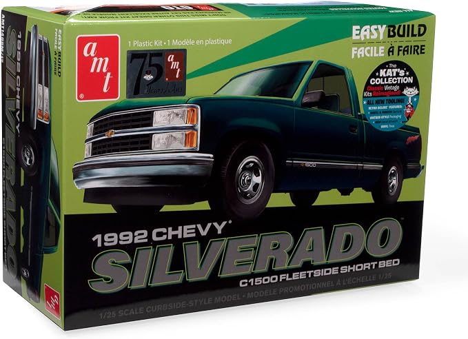 AMT 1992 Chevrolet Silverado Shortbed Fleetside Pickup Easy Build 1:25 Scale by AMT
