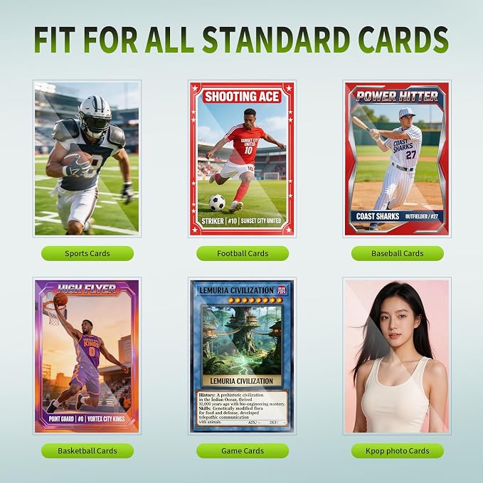 2400 Counts Card Sleeves for Trading Cards, Soft Penny Sleeves Clear Baseball - Image 5