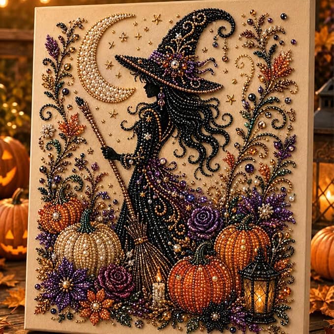 POETRYDRAW Halloween Decor Raven Moon Pearl Art Kit - Image 2