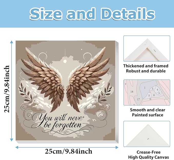 hkejoi Paint by Numbers Kit for Adults Beginner, Wing Paint by Numbers - Image 3