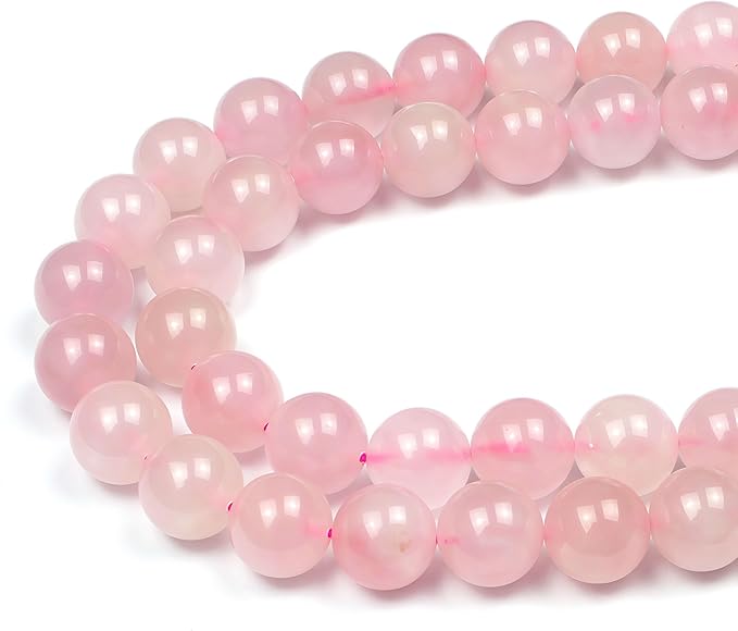 MJDCB 7A Pure Natural Rose Quartz Beads Round Loose Beads by MJDCB