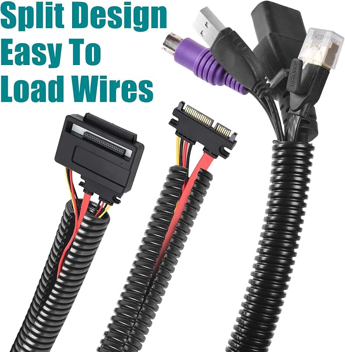 3/4 Inch Wire Loom Split Tubing - 25 ft Cord Protector Electric Wires Covers - Image 2
