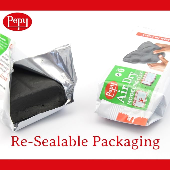 Pepy Premium European Air Dry Modeling Clay Black 2.2 lb Bar - Image 4