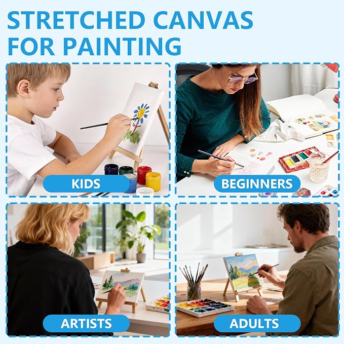 ESRICH Stretched Canvas for Painting 5x7, 48 Pack Small Canvases for Painting - Image 6