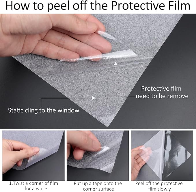 HIDBEA Frosted Window Privacy Film Non-Adhesive, Reusable Window Glass Films - Image 5