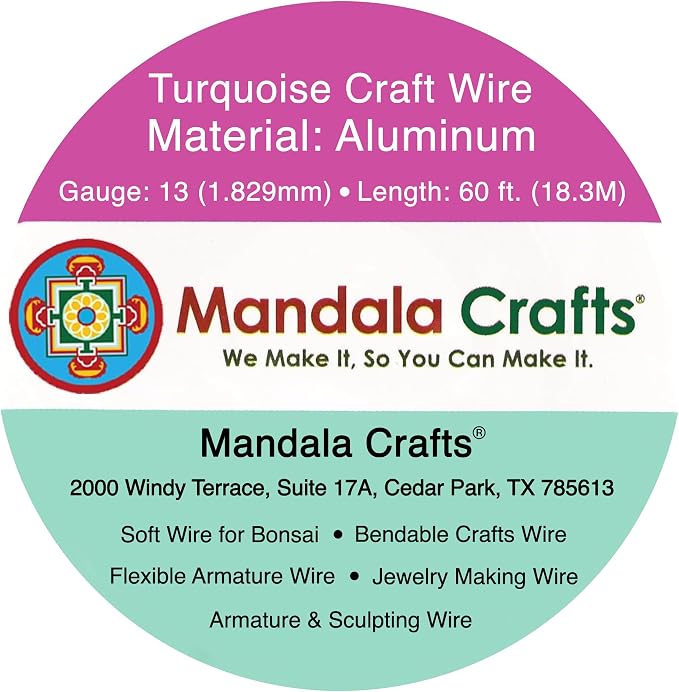 Mandala Crafts 13 Gauge True Blue Anodized Aluminum Craft Wire, 60 FT | Colored - Image 3