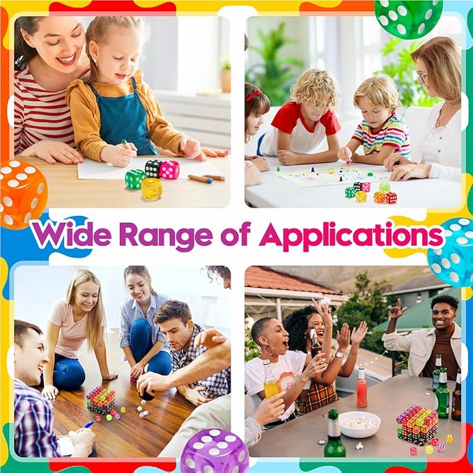 50 Pieces Dice Set, 14mm 6 Sided Colored Dice - Image 5