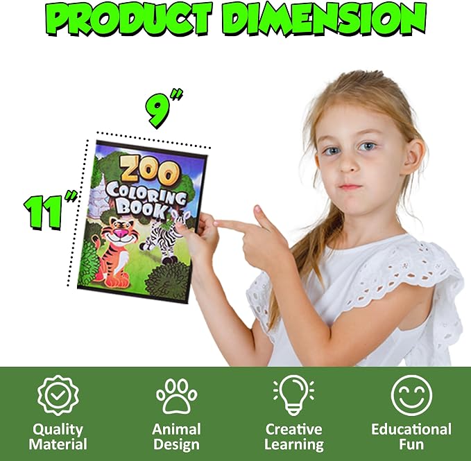 72Pcs Zoo Animal Coloring Books Bulk - Image 2
