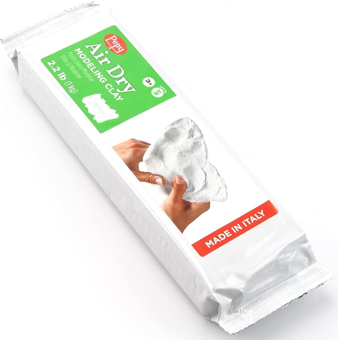 Pepy Premium European Air Dry Modeling Clay White 2.2 lb Bar by Pepy
