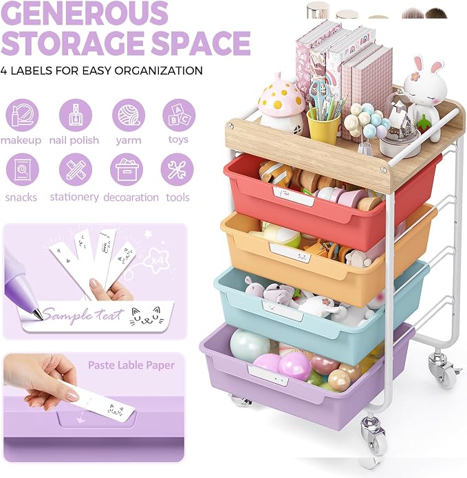 Rolling Craft Storage Cart - Image 5
