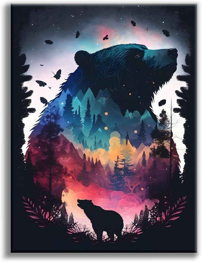 Offito Bear Diamond Art Kits for Adults, Forest Polar Bear Diamond Painting by Offito