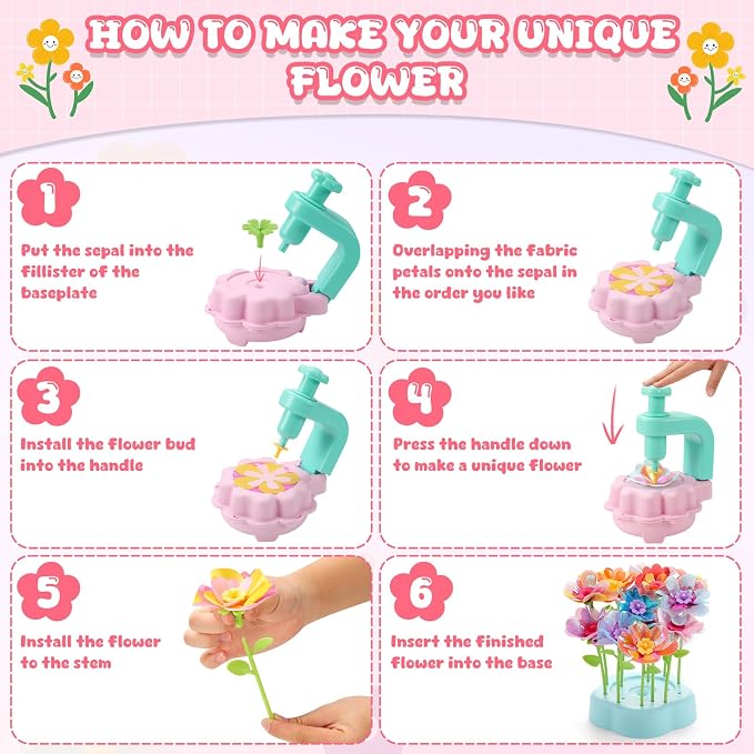 LansinLife DIY Flower Making Arts and Crafts Toys, Arts & Crafts Birthday Gift - Image 4