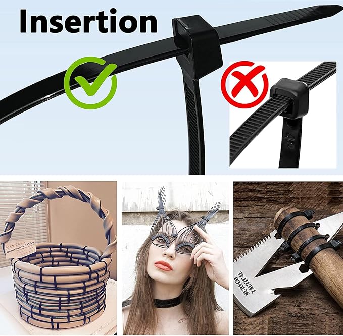 200lb Zip Ties Heavy Duty 18 Inch 350pcs, Large Black Cable Tie, Thick Heat - Image 6
