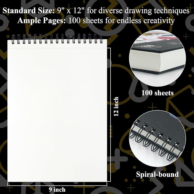 Sketch Book for Kids, 100 Sheets Thick Drawing Paper for Kids, Spiral Sketch - Image 2