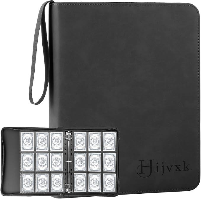 9 Pocket Card Binder, 720 Double Sided Pocket PU Card Binder, Matte Finish by Hijvxk