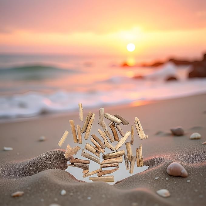 20 Pcs Natural Driftwood Pieces Branch Slices Craft Sticks Beach Decor - Image 6