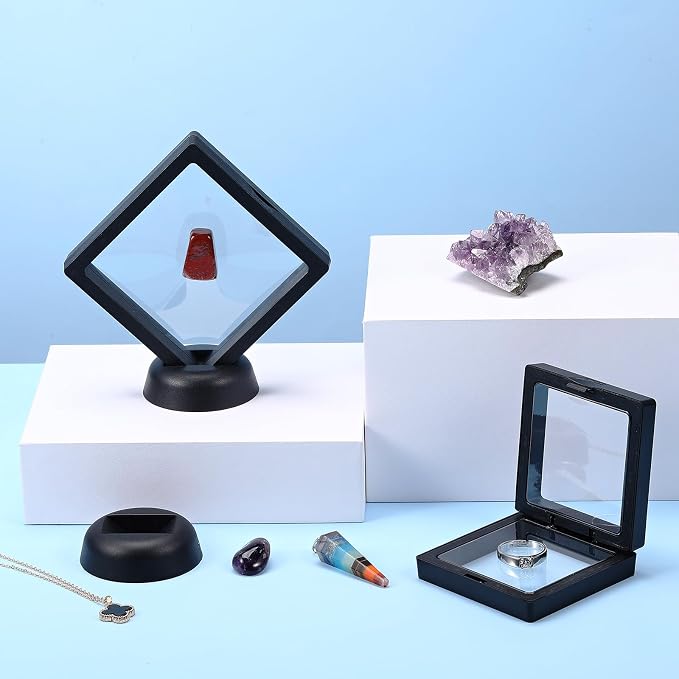 60 Pcs 3D Floating Display Case PE Film Jewelry Storage Box Coins Display Frame - Image 5