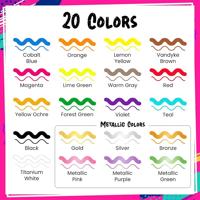 Chalkola 20 Dual Tip Acrylic Paint Markers - Image 2