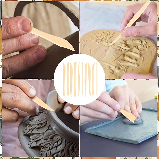Ferrochef 10 Set 100 Pcs Plastic Clay Sculpting Tools Different Shapes Pottery - Image 6
