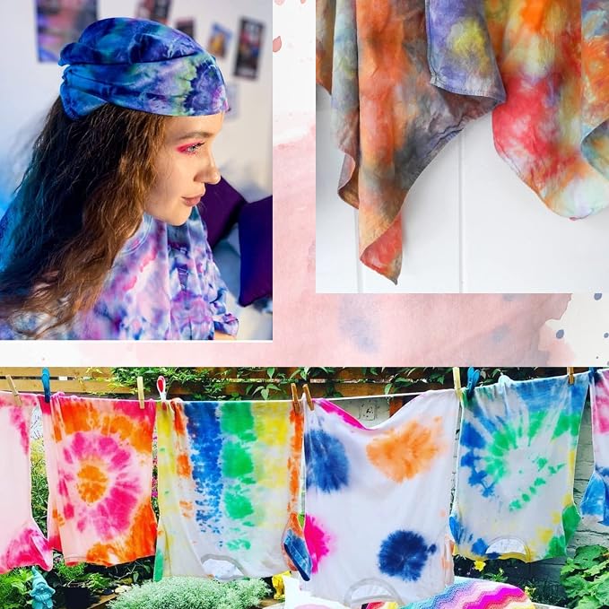 White Bandana for Tie Dye Party Supplies Plain Solid Cotton Large Headband Head - Image 5