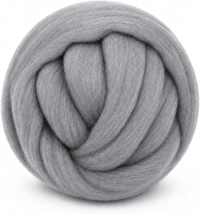 3.53oz Wool Roving: Needle Felting Wool White Roving Wool Felting Supplies Pure by Gipony