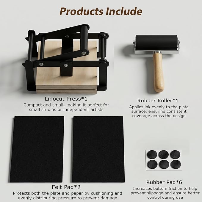 Linocut Printing Hand Lever Press Machine, A5 Linocut Press Machine, - Image 6