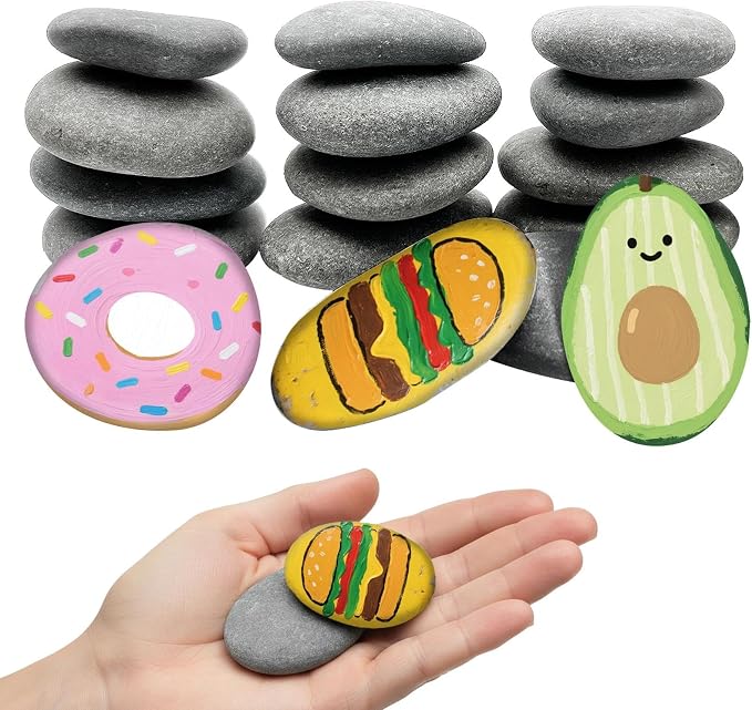 ReePlan 16PCS Rocks for Painting, 2-3 Inches Natural Smooth River Rocks for by Unknown