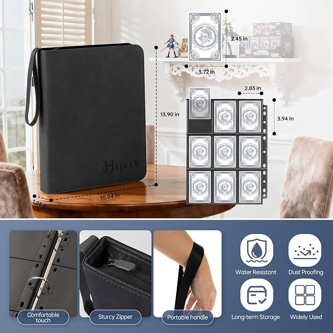 9 Pocket Card Binder, 720 Double Sided Pocket PU Card Binder, Matte Finish - Image 2