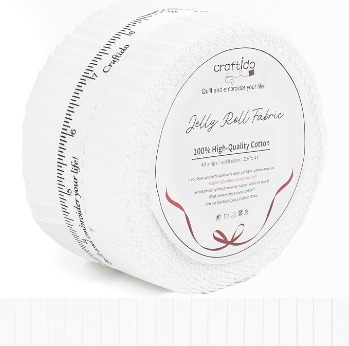 Craftido-20 Options-100% Cotton Jelly Roll Fabric Precut Strips by Craftido