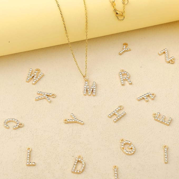 SANNIX 26Pcs Letter Charms, Full Rhinestone Letter Charms - Image 4