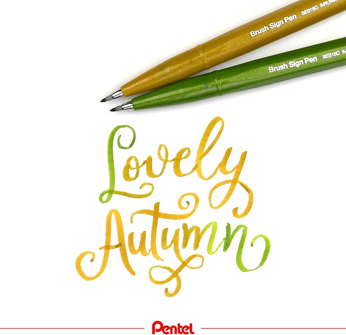 Pentel Fude Touch Sign Pen, Felt Pen Like Brush Stroke - Image 4