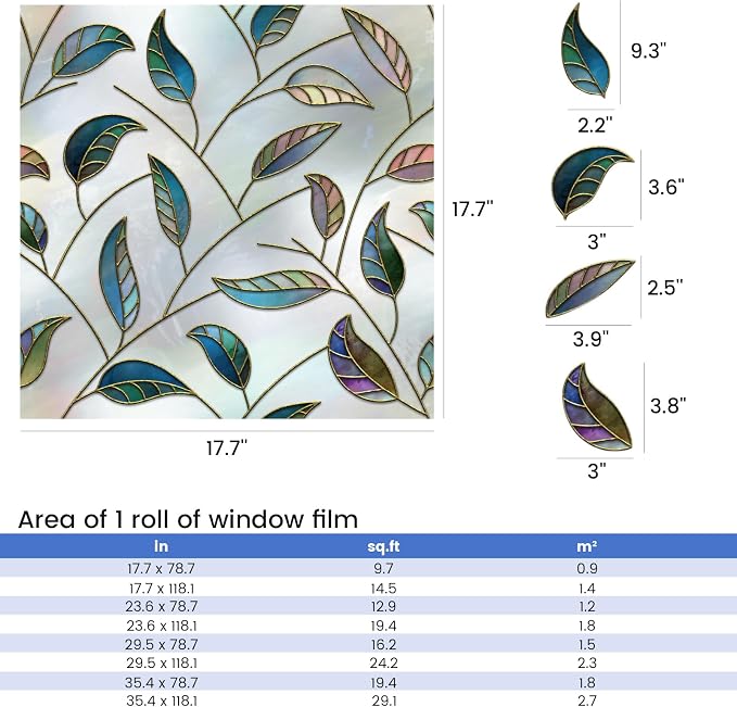 DKTIE Static Cling Decorative Window Film Vinyl Non Adhesive Privacy Film - Image 7