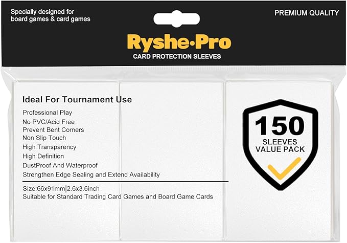 Premium Matte Card Sleeves, 150 Sleeves 2.6''x3.6'' Compatible by RyshePro