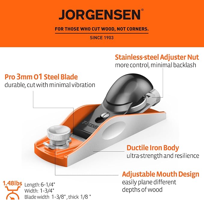 JORGENSEN NO.60-1/2 6-1/4" Wood Planer, Hand Planer - Image 2