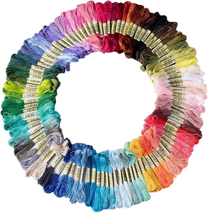 Friendship Bracelet String 50 Skeins Rainbow Color Embroidery Floss Cross by XLSFPY