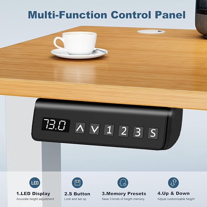 DUMOS 55 Inch Electric Standing Desk Height Adjustable, Sit to Stand Computer - Image 6