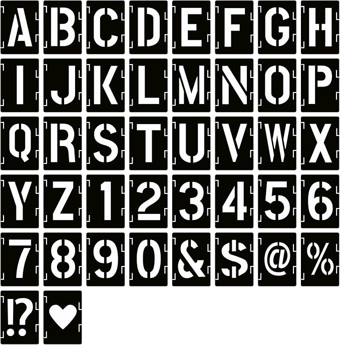 YEAJON 6 Inch Letter Stencils Symbol Numbers Craft Stencils, Chalkboard by YEAJON