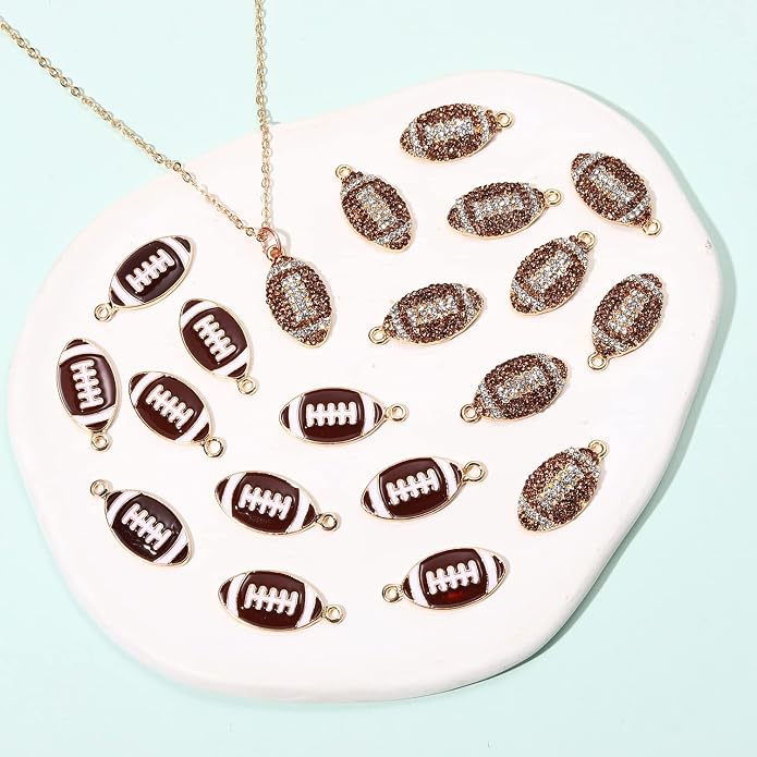 20PCS Sports Charms Enamel Basketball Baseball Pendant Charms - Image 4