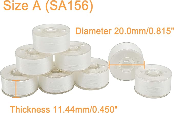 New brothread 144pcs White 70D/2 Prewound Bobbin Thread Plastic Size A SA156 - Image 3