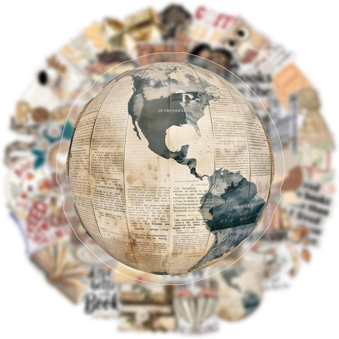 50 PCS Retro Reading Stickers for Scrapbooking Journaling Junk Journal - Image 2
