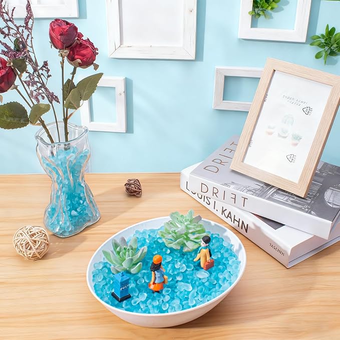 Keedolla Ice Blue Sea Glass Marbles Stones Frosted Glass Pebbles Gemstones - Image 6