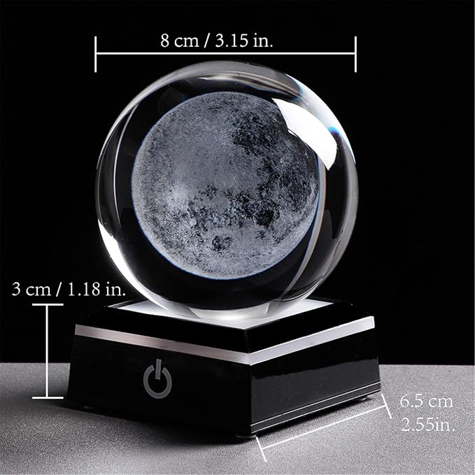 Qianwei 3D Moon Crystal Ball Planet Space Decor Astronomy Science Gift Lamp | - Image 8