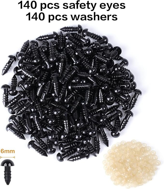 XKDOUS 6mm Safety Eyes, Crochet Eyes - Image 2