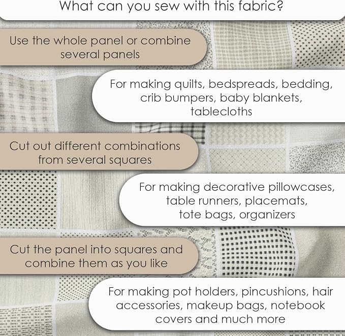 Cotton Satin Patchwork Fabric Panel – 35 Designs, 20×20 cm Squares, Single - Image 6