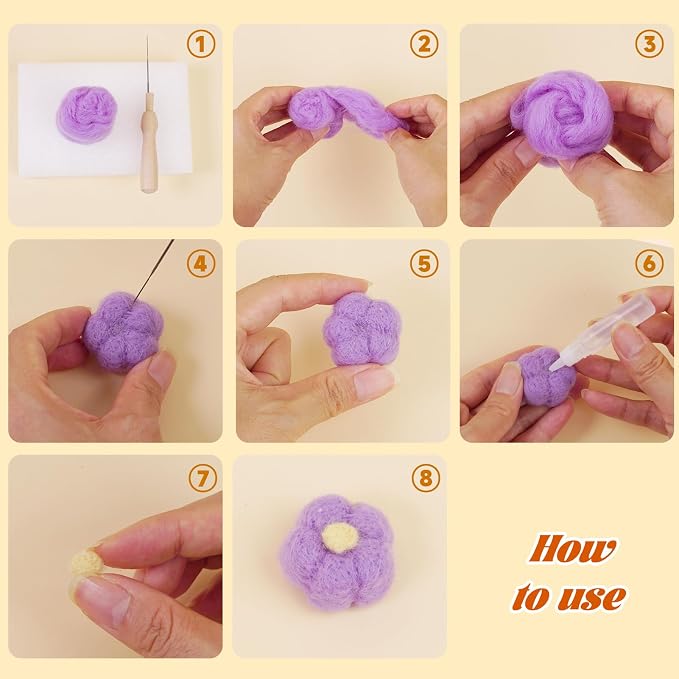 Catopia Needle Felting Kit, Needle Felting Starter Kit, Wool Roving 40Colors Set - Image 6