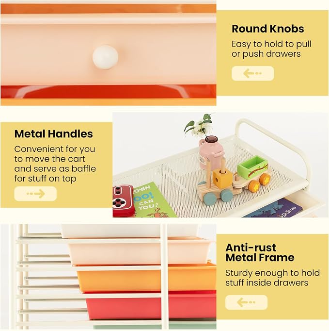 BECOMFORT 12-Drawer Rolling Cart - Image 6