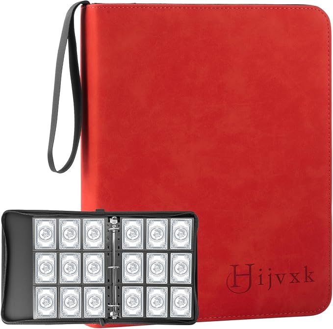 9 Pocket Card Binder, 720 Double Sided Pocket PU Card Binder, Matte Finish by Hijvxk