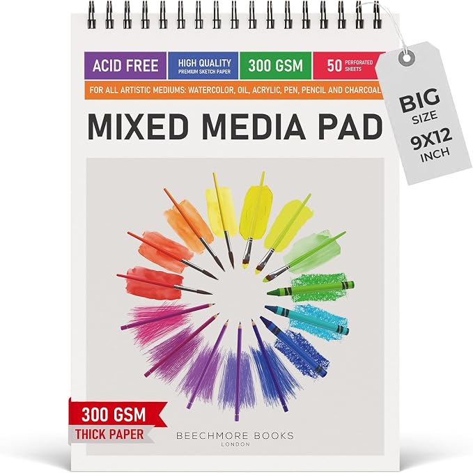 Beechmore Books 9"x12" Watercolor Sketchpad by BeechmoreBooks
