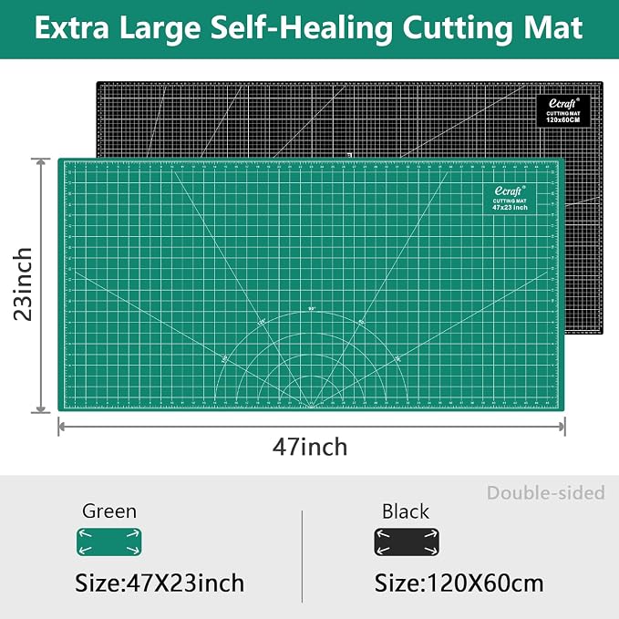 Ecraft 23"x47" Large Self Healing Non-Slip Cutting Mat, Double Sided 5-Ply - Image 2
