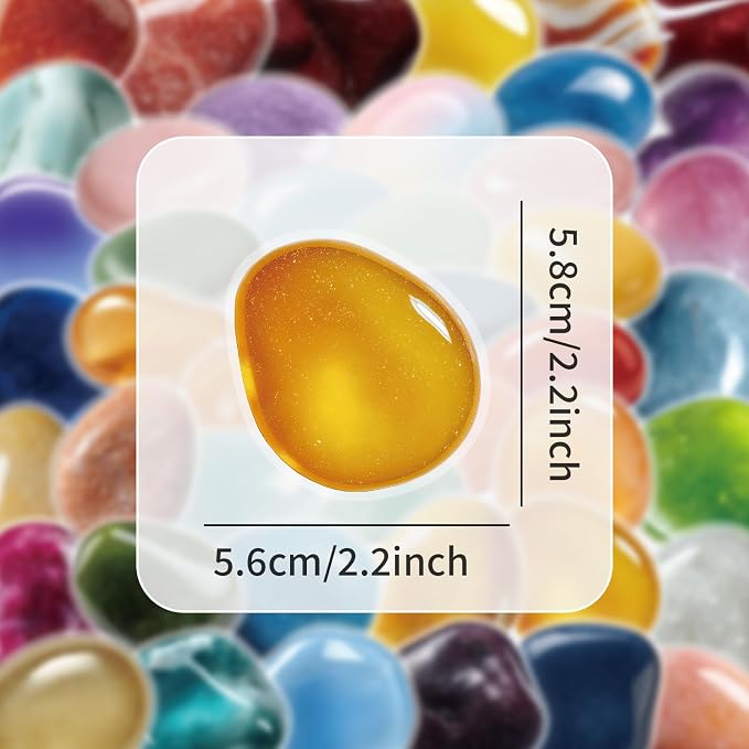 50Pcs Transparent Pebble Stickers - Image 2